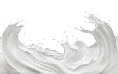 Milk splash, yogurt or white milk cream 3d illustration.