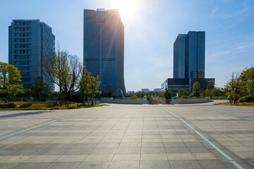 Fototapeta premium Financial Center Plaza and Office Building
