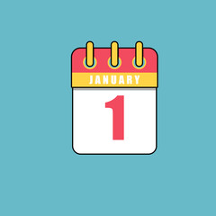 January 1st calendar of New year