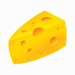 hand drawn cheese illustration, digitally created