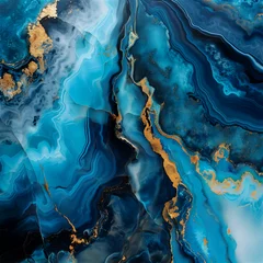 Crédence de cuisine en verre imprimé Cristaux Marble blue water background