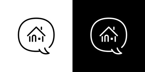 吹き出しの中の家アイコン