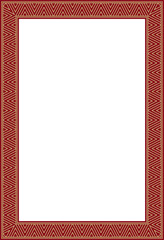 Obraz premium Vector gold and red square Yakut ornament. Infinite rectangle, border, frame of the northern peoples of the Far East.