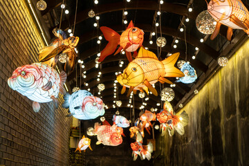 The Golden Fish Lantern Hanging on Traditional Chinese Festivals
