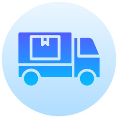 package truck gradient round vector icon