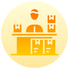 delivery office gradient round vector icon