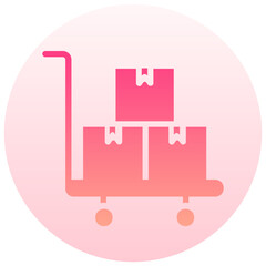 package cart gradient round vector icon