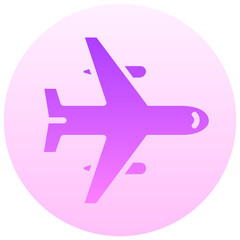 Fototapeta premium airplane shipping gradient round vector icon