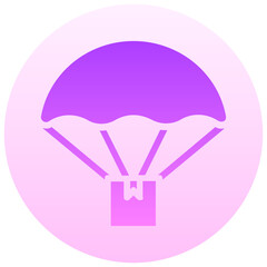 parachute delivery gradient round vector icon