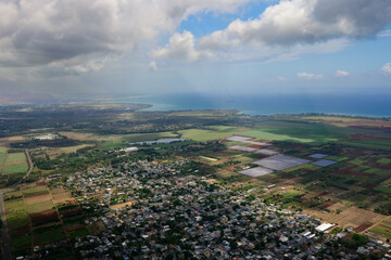 Mauritius Aerial Landscape Scenery on the North West Coast near Triolet