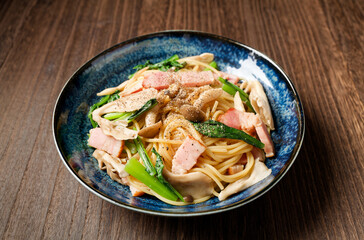 きのことベーコンの和風パスタ