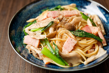 きのことベーコンの和風パスタ