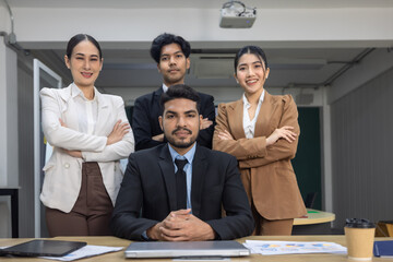 Portrait of financial advisor in modern office. Working with commitment and confidence.