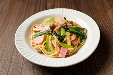 きのことベーコンの和風パスタ