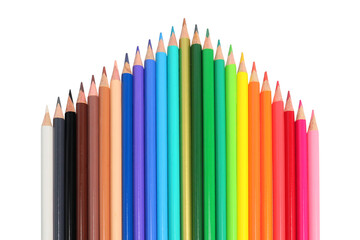 colorful rainbow pencils on transparent background png