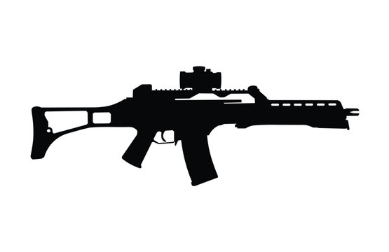 machine gun silhouette high vector