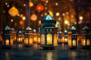 Lantern islamic background good for special event like ramadan or eid alfitr - obrazy, fototapety, plakaty