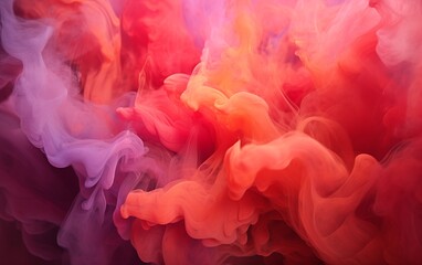 Fototapeta premium abstract background in the form of multicolored smoke, clouds of steam, pink and red, majestic composition, wavy soft shapes