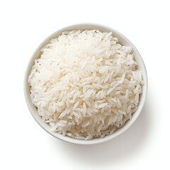 Rice on a white background