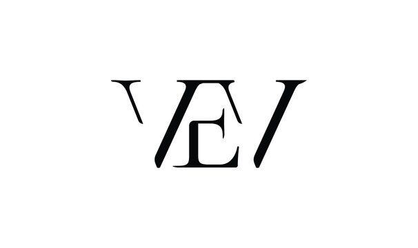 V e v, vev letter modern business logo lettermark
