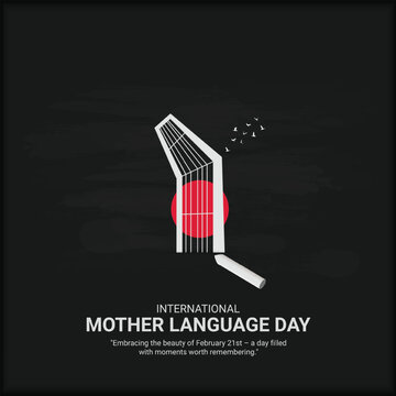 International Mother Language Day creative ads. 21 February Mother Language Day of Bangladesh. poster, banner vector illustration.3D