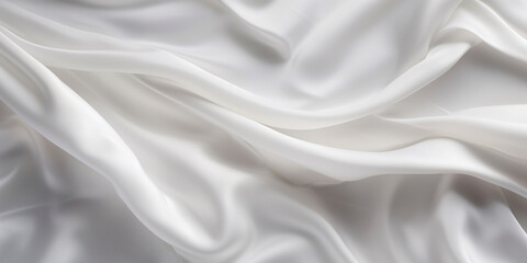 Obraz premium Fabric White Texture Detailed View Of Classy Wrinkled Silk Background , Silk Sophistication: Detailed White Fabric Texture in a Classy Wrinkled Design