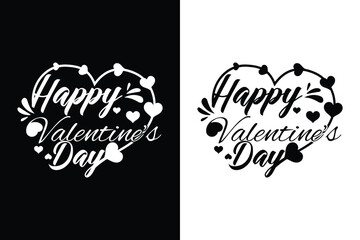 Happy Valentine's day with love shape T-shirt Design vector.