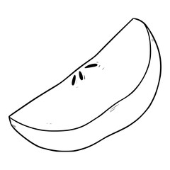 sliced apple illustration sketch outline vector