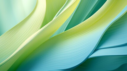 The close-up allure of a banana leaf captures calming hues, its broad and curving forms weaving a visual symphony of relaxation - obrazy, fototapety, plakaty