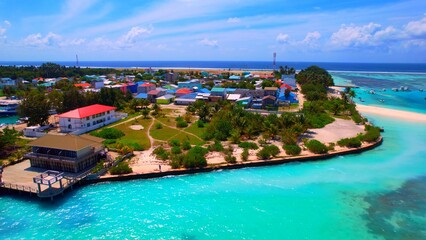 Huraa Island - Maldives - Aerial view over the island location