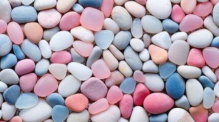 Fototapeta na wymiar a close up view of a pile of candy hearts in pastel pink, blue, and white candy hearts.