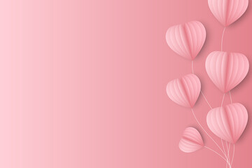 3D pink heart shape, like a flying balloon on pink background