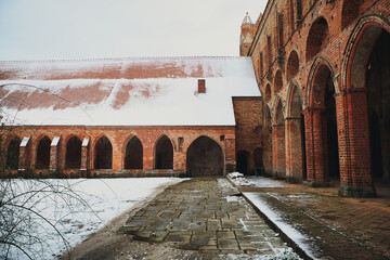Monastery in Winter - Cloister - Church - Abbey - Germany - Brandenburg - Chorin -  Religion -...