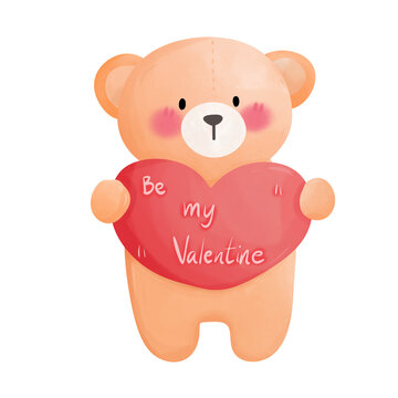 Velentine teddy bear with heart