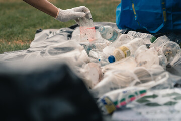 environmental impact of the plastic cup pile in nature