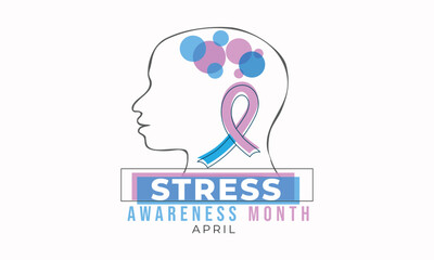 National Stress Awareness Month. background, banner, card, poster, template. Vector illustration.