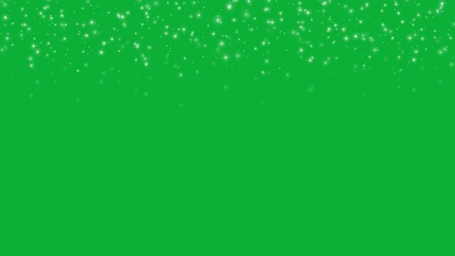 Glowing  and shining animated stars design element isolated on green chroma key screen. Stars glitter. Night stunning bright stars element or banner template for nature or holiday concept designs.