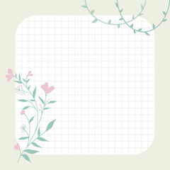 Cute kawaii notebook memo pad scrapbook element background design