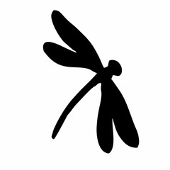 black dragonfly or insect silhouette