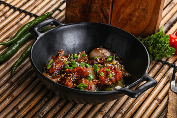 Fried spicy chicken chili