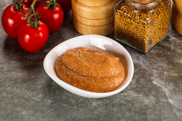Cod fish roe snack in the bowl