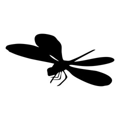 black dragonfly or insect silhouette
