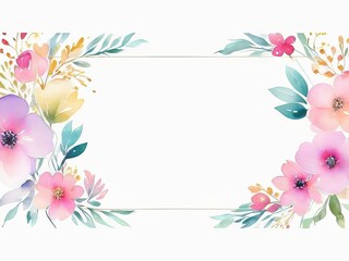 Banner floral de acuarela