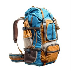 Durable Outdoor Hiking Backpack in Blue and Brown