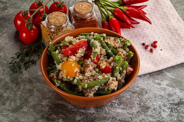 Vegan boiled quinoa with vegetables