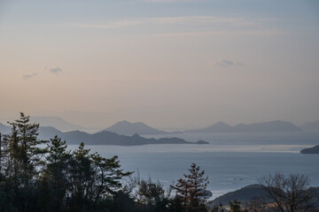日本の岡山県岡山市の児島半島のとても美しい風景