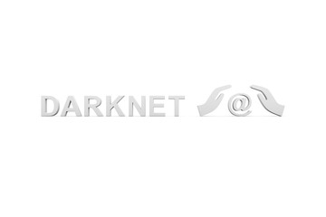 DARKNET concept white background 3d render illustration