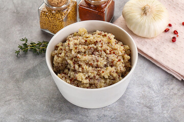 Vegan cuisine - boiled quinoa cereal