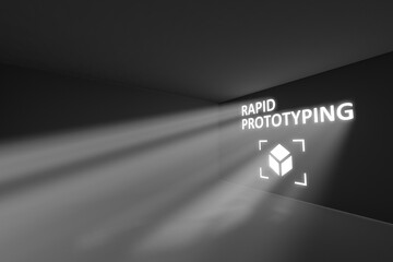 RAPID PROTOTYPING rays volume light concept 3d illustration - obrazy, fototapety, plakaty
