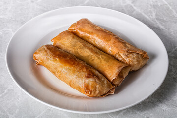 Traditional crispy fried stuffed springroll